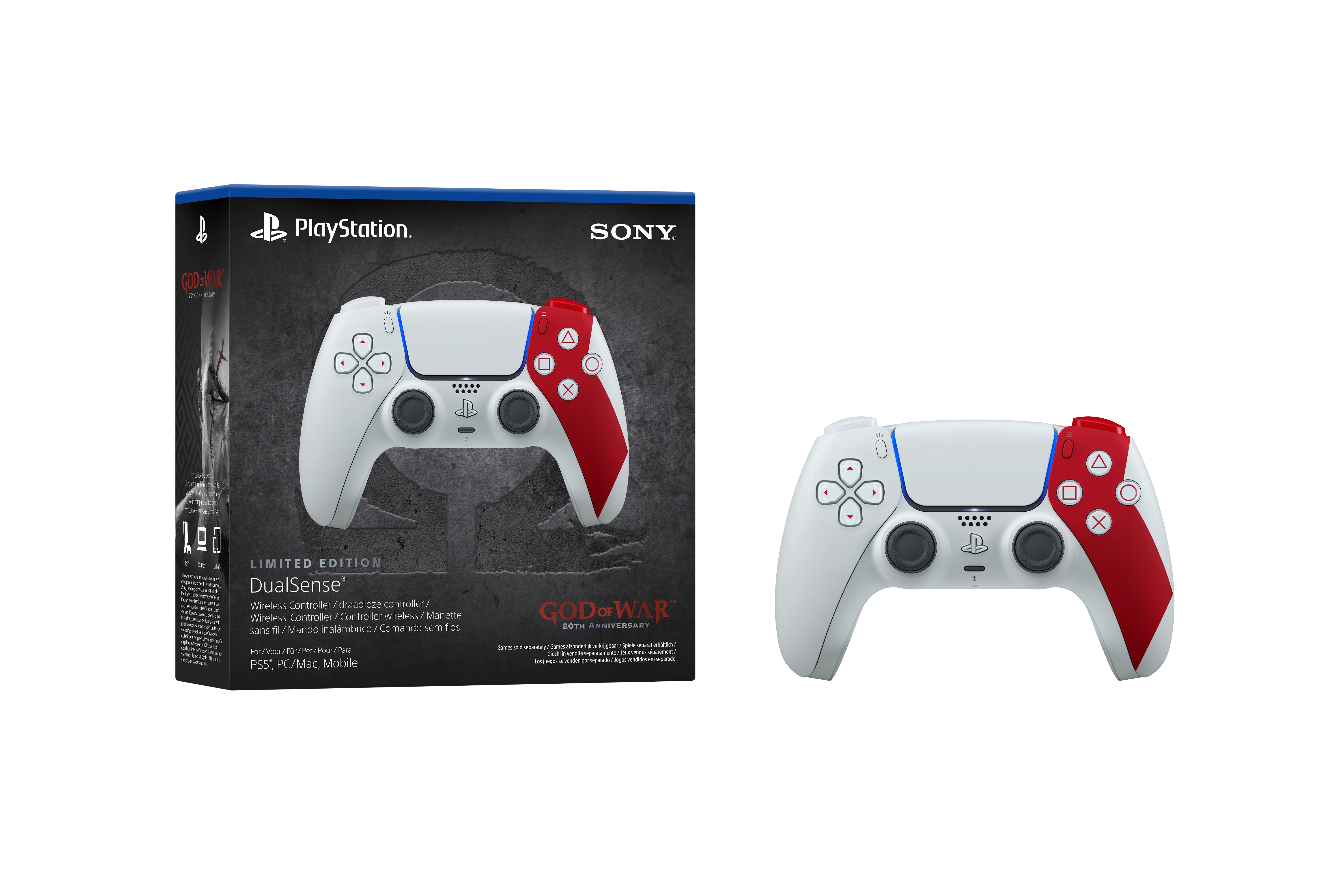 DualSense® Wireless Controller - For PS5, PC, Mac & Mobile - God of War 20th Anniv. Edition (PS5)