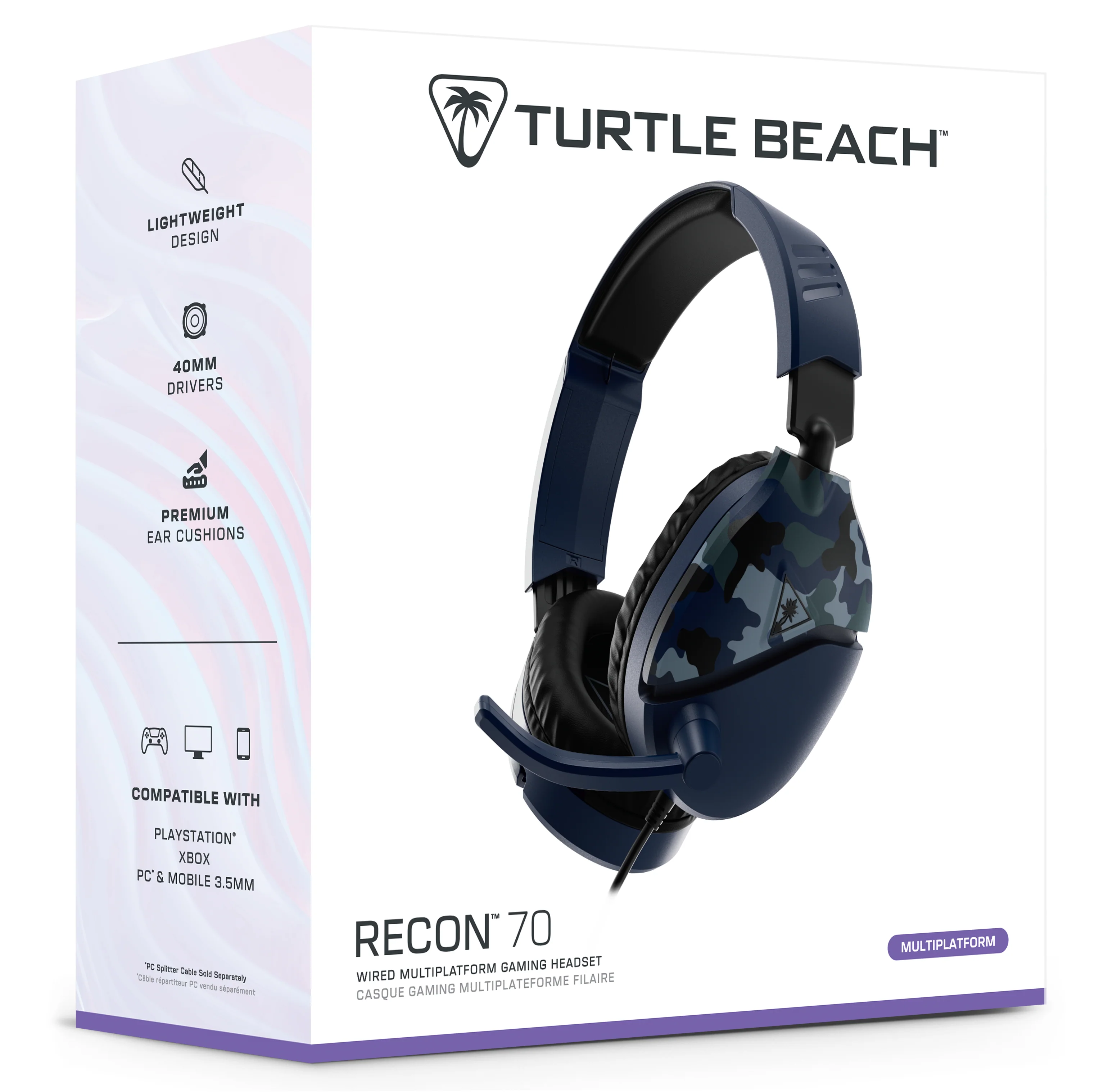 Turtle Beach Recon 70 Blue Camo Gaming Headset - Image 2